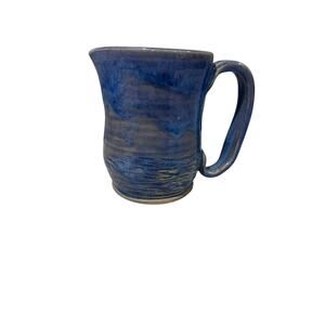 Pottery Hand thrown Small Jug Creamer Pitcher Blue